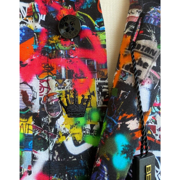 Bertigo Graffiti Long Sleeve Stretch Shirt size L - Picture 4 of 14